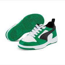 396742-05 Puma Rebound V6 Lo AC PS White- Black-Archive Green