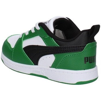 393835-05 Puma Rebound V6 Lo AC Inf White- Black-Archive Green