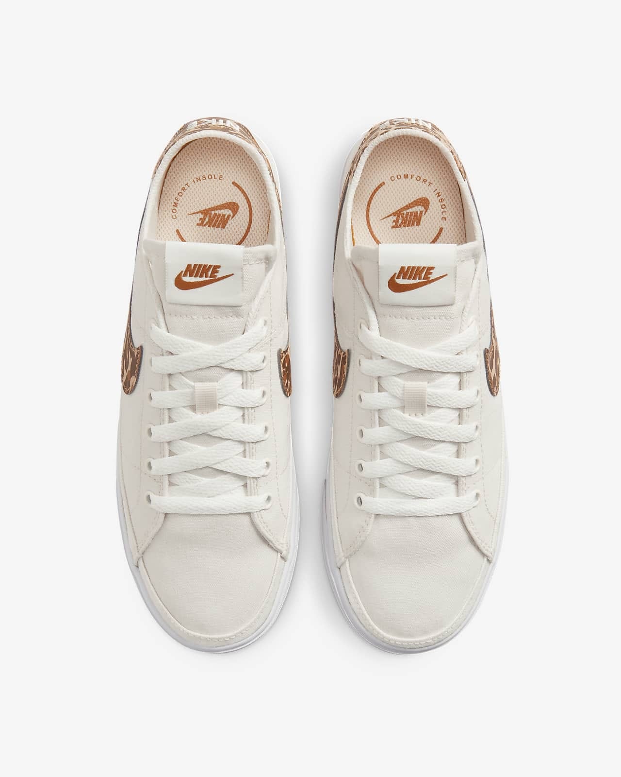 NIKE Court Legacy Canvas Print PHANTOM/SESAME-WHITE-DESERT OCHRE DV7008-001