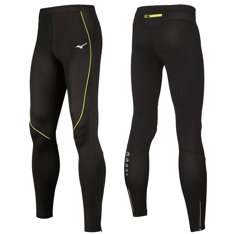 Mizuno MEN PREMIUM LONGTIGHT pantalone running uomo nero/giallo fluo U2EB700309