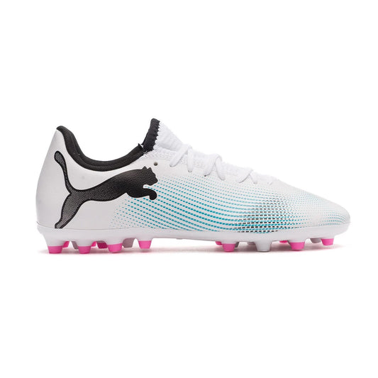 PUMA FUTURE 7 PLAY MG JR WHITE-BLACK-POISON PINK 107736-01