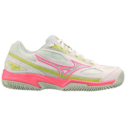 Mizuno Break Shot 4 CC 61GC232655 | Scarpa da Tennis Donna su Terra | Bianco/Rosa Neon