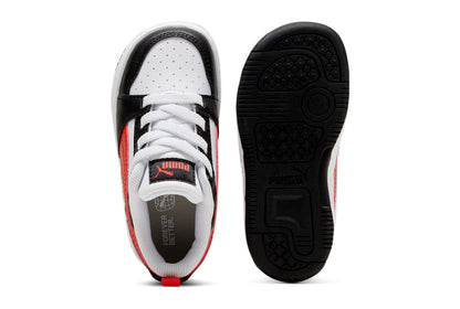 393835-04 Puma Rebound V6 Lo AC Inf White-For All Time Red- Black