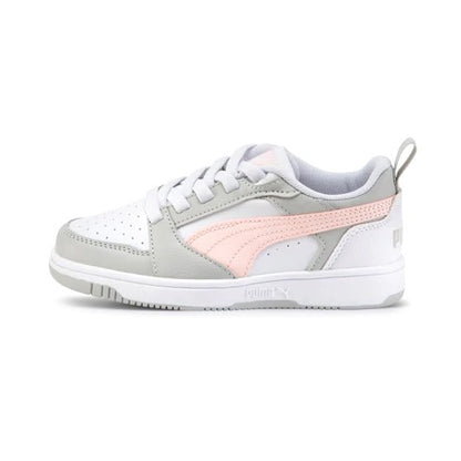 396742-07 Puma Rebound V6 Lo AC PS White-Frosty Pink-Ash Gray