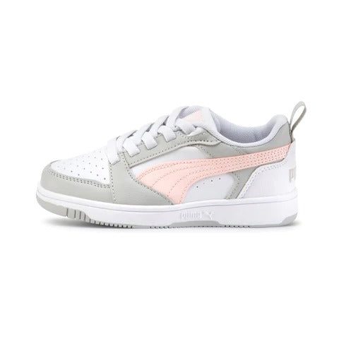 396742-07 Puma Rebound V6 Lo AC PS White-Frosty Pink-Ash Gray