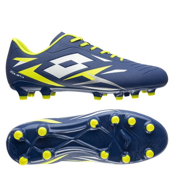 Lotto SOLISTA 700 VI FG COASTAL FJORD/ALL WHITE/ACACIA GREEN scarpe calcio uomo blu elettrico/giallo/bianco 218133-9GM