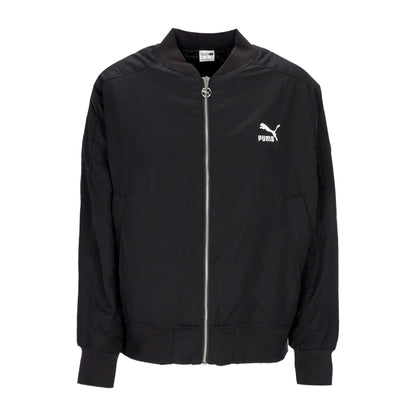 621689-01 T7 Shiny Bomber Jacket Black