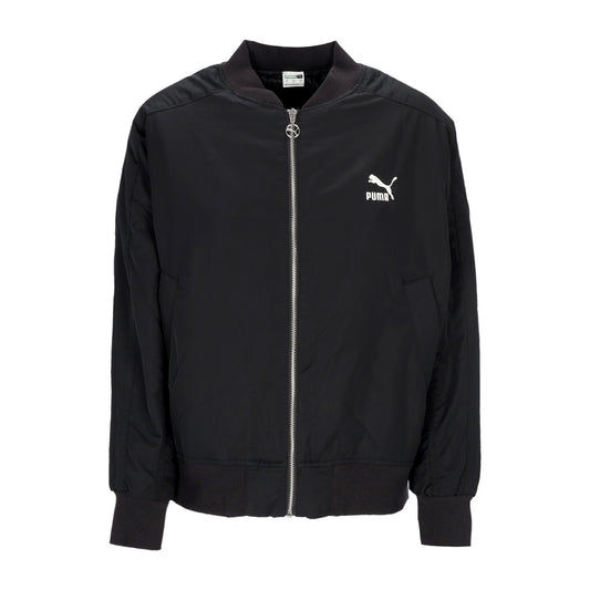 621689-01 T7 Shiny Bomber Jacket Black
