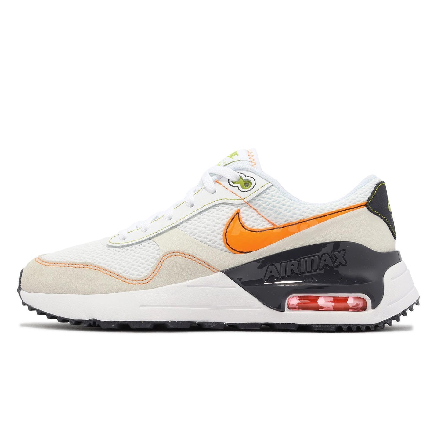 Nike Air Max SYSTM WHITE/VIVID ORANGE-SAIL-GRIDIRON DQ0284-109