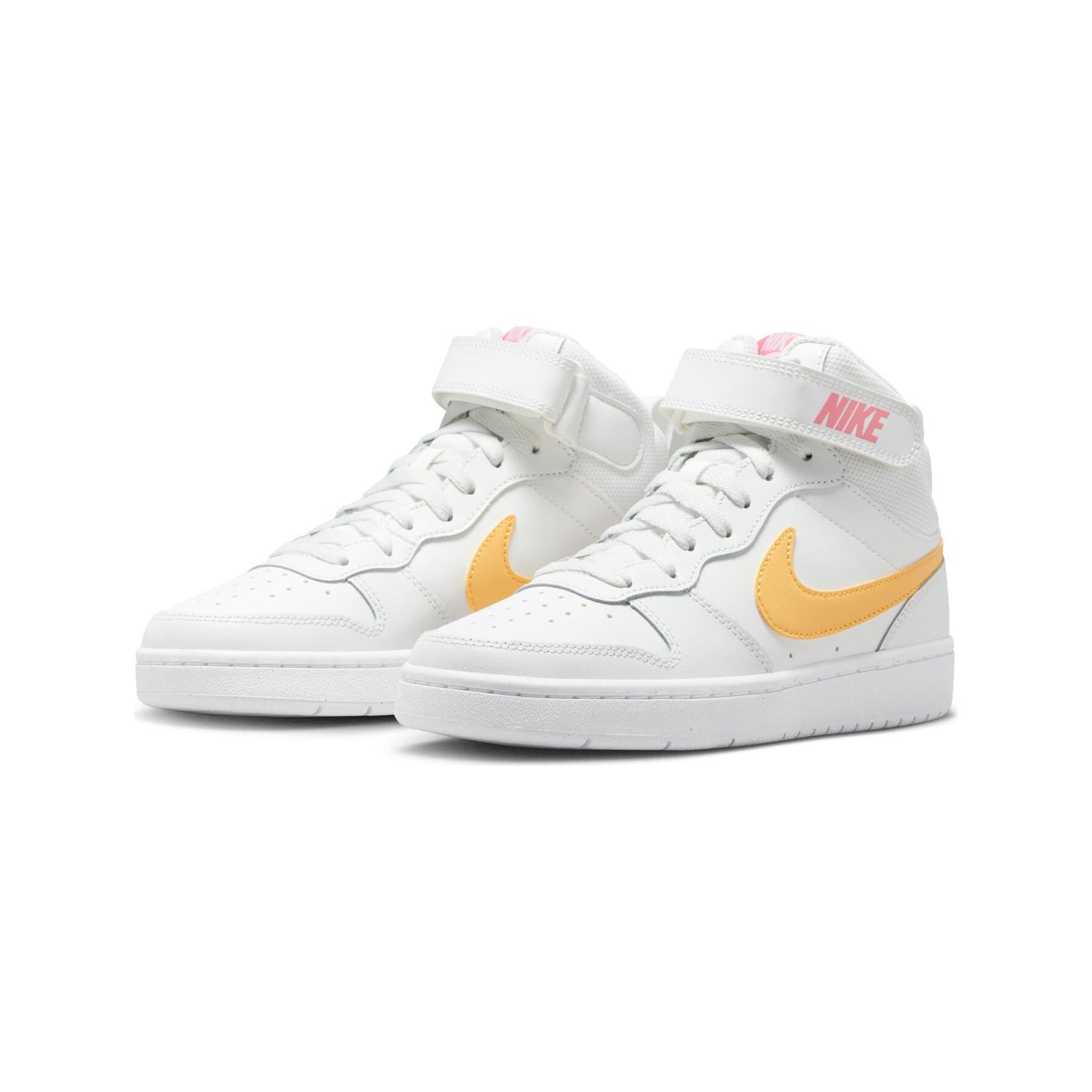 CD7782-112 Nike Court Borough Mid 2 SUMMIT WHITE/TOPAZ GOLD-CORAL CHALK