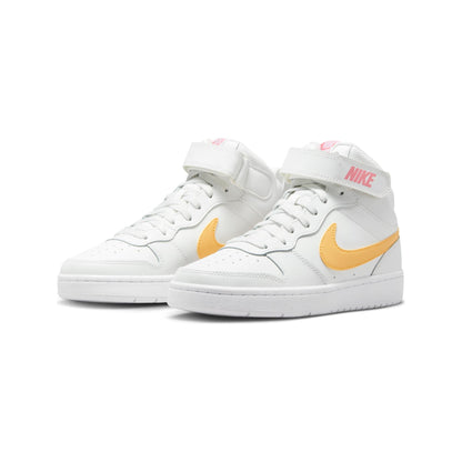 CD7782-112 Nike Court Borough Mid 2 SUMMIT WHITE/TOPAZ GOLD-CORAL CHALK