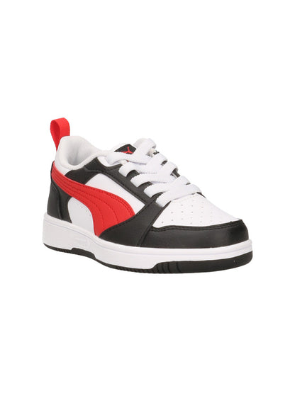 396742-04 Puma Rebound V6 Lo AC PS White-For All Time Red- Black