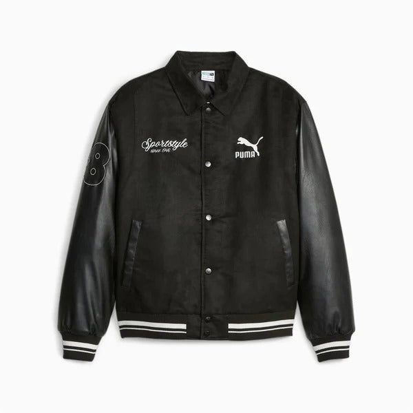 621788-01 PUMA TEAM Varsity Jacket Black