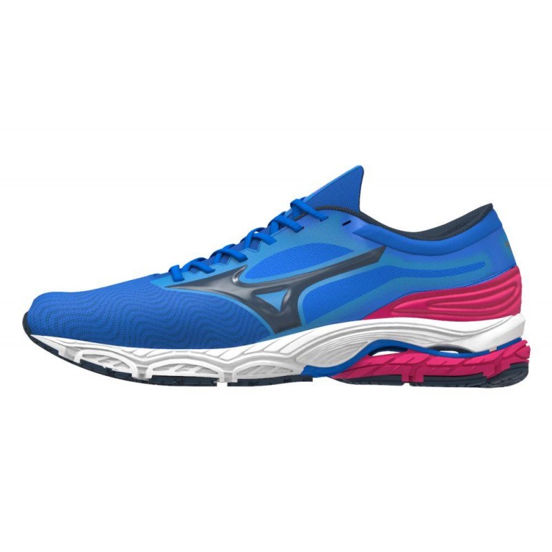 Mizuno WAVE PRODIGY 4 scarpe running corsa donna azzurro/rosa fluo J1GD221021