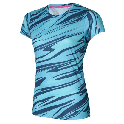 MIZUNO CORE IMPULSE GRAPHIC TEE W MAUI BLUE J2GAA20829
