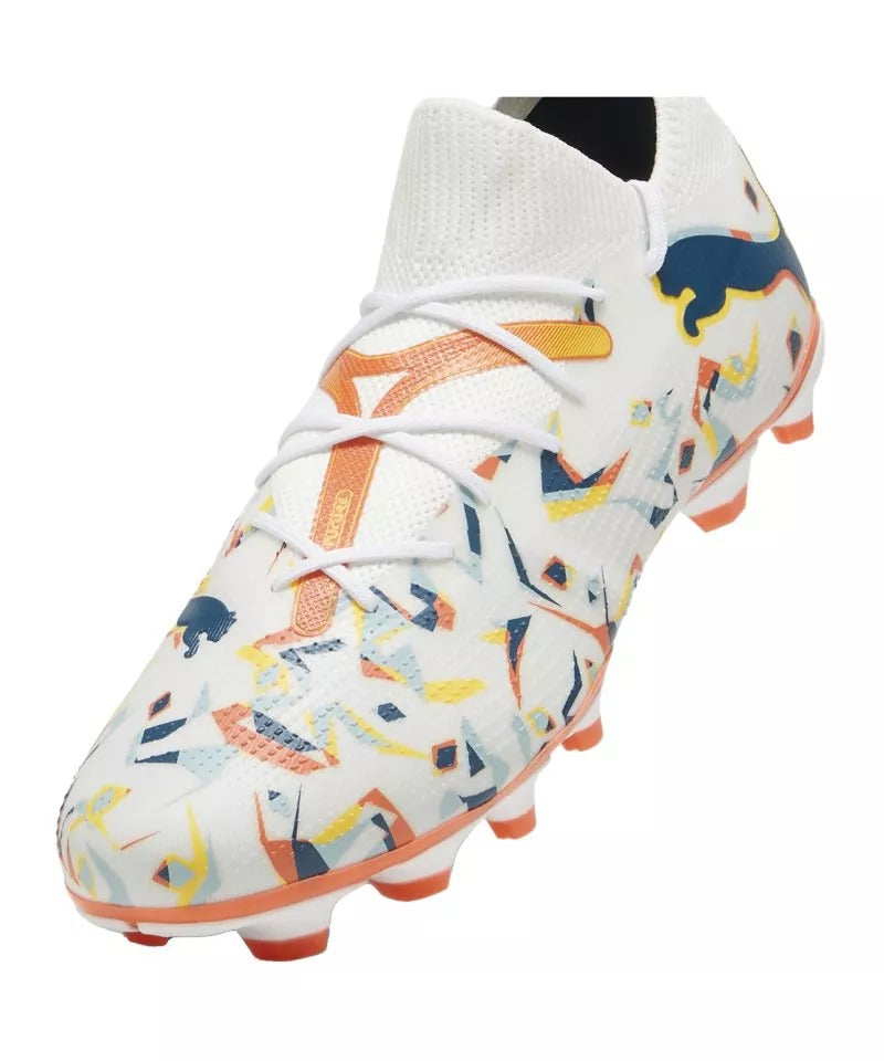 PUM FUTURE 7 MATCH CREATIVITY FG/AG WHITE-OCEAN TROPIC-TURQUOISE SURF-HOT HEAT-SUN STREAM 107845-01